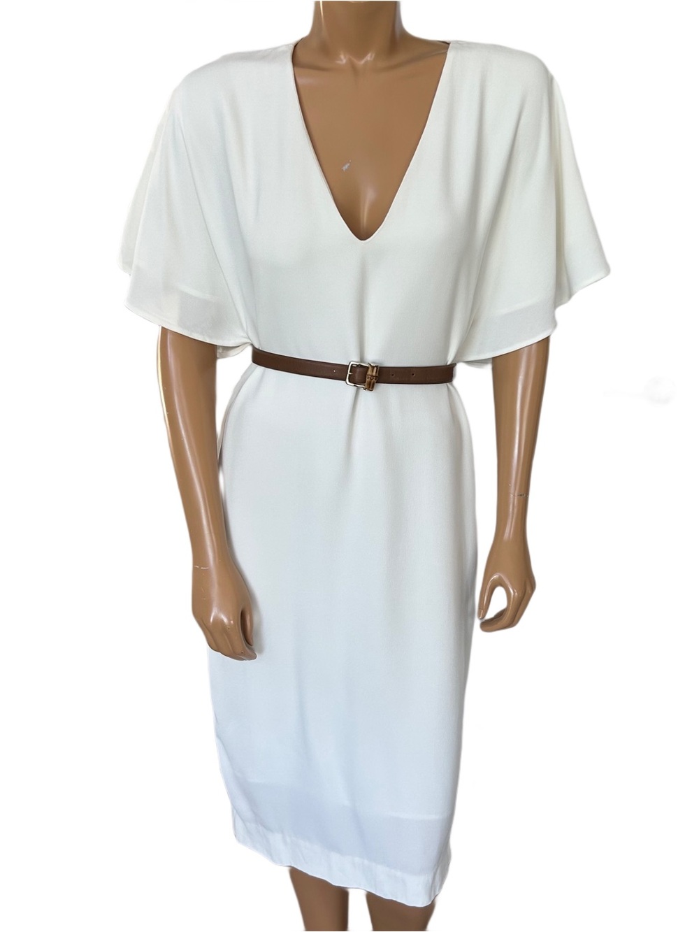 Adam Lippes Butterfly Sleeve Cream Dress